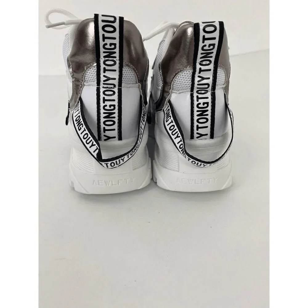 AEWLFTY NWOB Sneakers White Athletic Shoes Mod Contemporary Street Shoes - Size